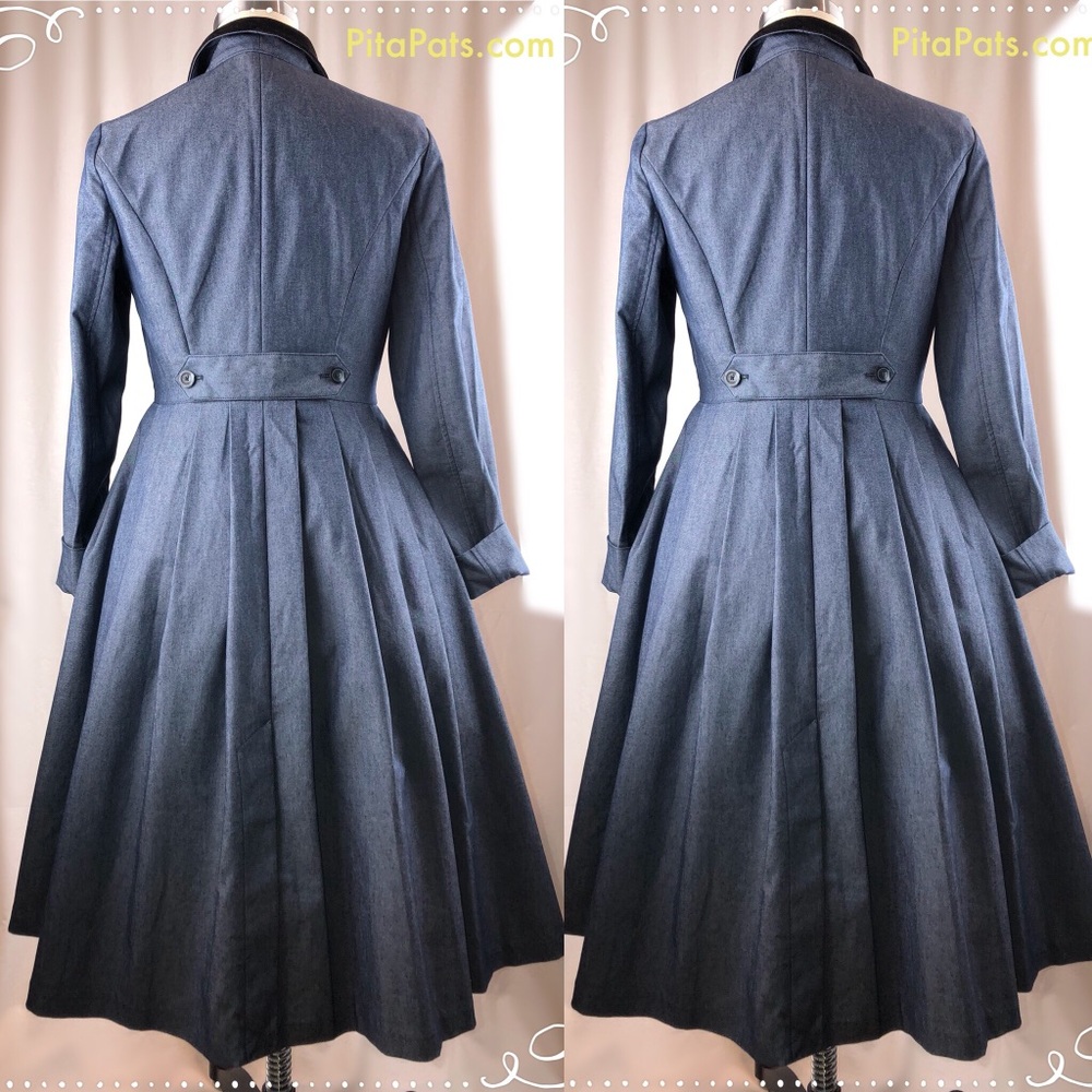 Liz Claiborne Denim Pleated Coat Dress sz6